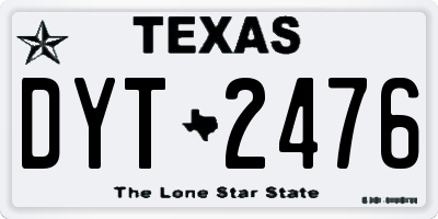 TX license plate DYT2476