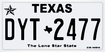 TX license plate DYT2477
