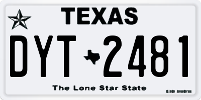 TX license plate DYT2481