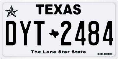 TX license plate DYT2484