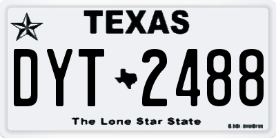 TX license plate DYT2488