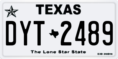 TX license plate DYT2489