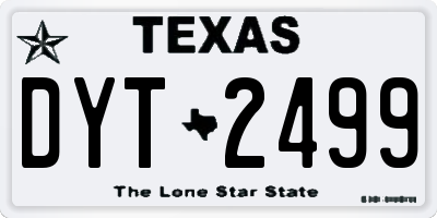 TX license plate DYT2499