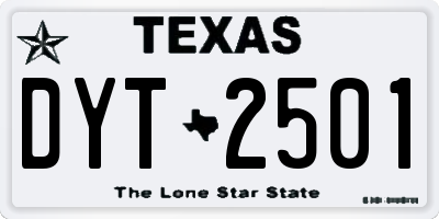 TX license plate DYT2501