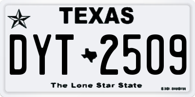 TX license plate DYT2509