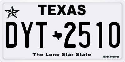 TX license plate DYT2510