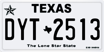 TX license plate DYT2513
