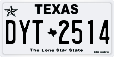 TX license plate DYT2514