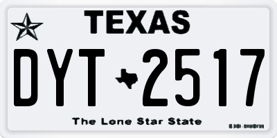 TX license plate DYT2517