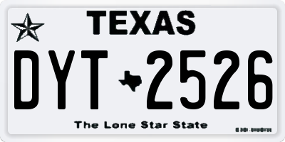 TX license plate DYT2526