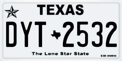 TX license plate DYT2532