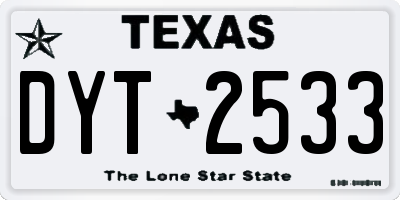TX license plate DYT2533