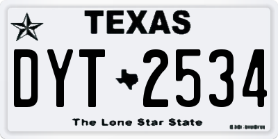 TX license plate DYT2534