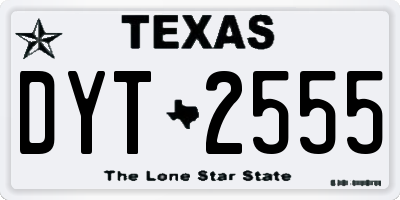 TX license plate DYT2555