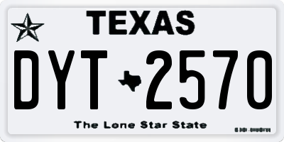 TX license plate DYT2570