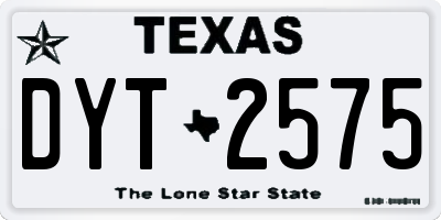 TX license plate DYT2575