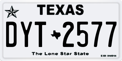 TX license plate DYT2577