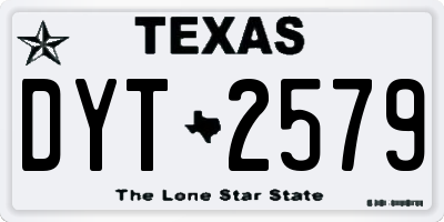 TX license plate DYT2579