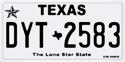 TX license plate DYT2583