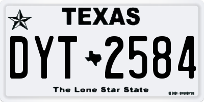 TX license plate DYT2584