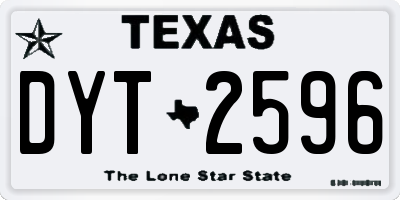 TX license plate DYT2596