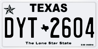 TX license plate DYT2604