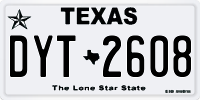 TX license plate DYT2608
