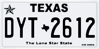 TX license plate DYT2612
