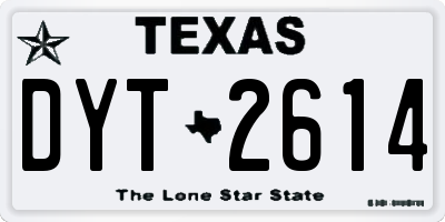 TX license plate DYT2614