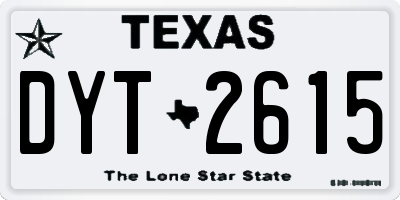 TX license plate DYT2615