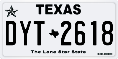 TX license plate DYT2618