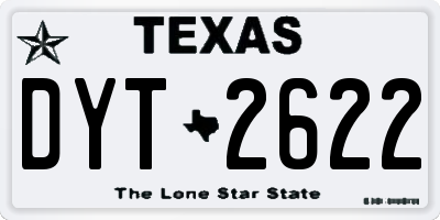 TX license plate DYT2622