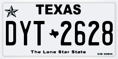 TX license plate DYT2628