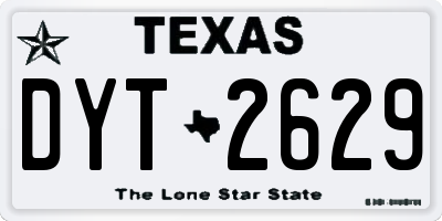 TX license plate DYT2629