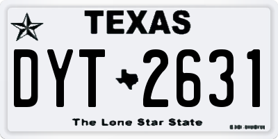 TX license plate DYT2631