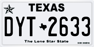 TX license plate DYT2633