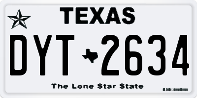 TX license plate DYT2634