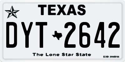 TX license plate DYT2642