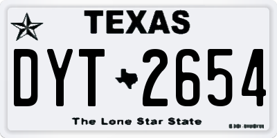 TX license plate DYT2654
