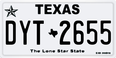 TX license plate DYT2655