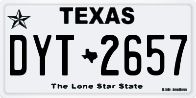 TX license plate DYT2657