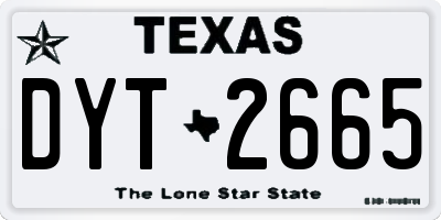 TX license plate DYT2665
