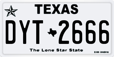TX license plate DYT2666