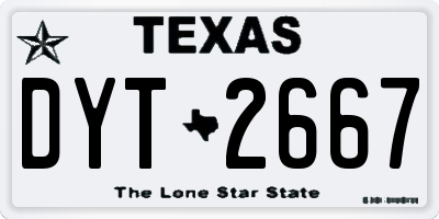 TX license plate DYT2667