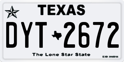TX license plate DYT2672