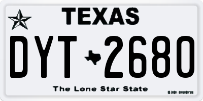 TX license plate DYT2680