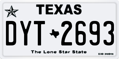 TX license plate DYT2693