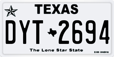 TX license plate DYT2694