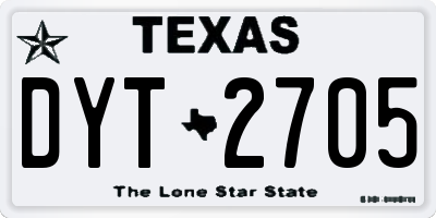 TX license plate DYT2705