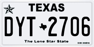 TX license plate DYT2706